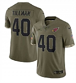 Men's Arizona Cardinals #40 Pat Tillman 2022 Olive Salute To Service Limited Stitched Jersey,baseball caps,new era cap wholesale,wholesale hats